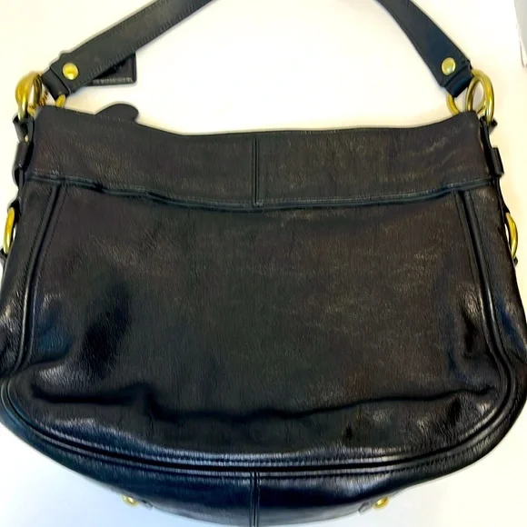 Coach Zoe Leather Gold Studded Shoulder Bag: S-M - Picture 2 of 12